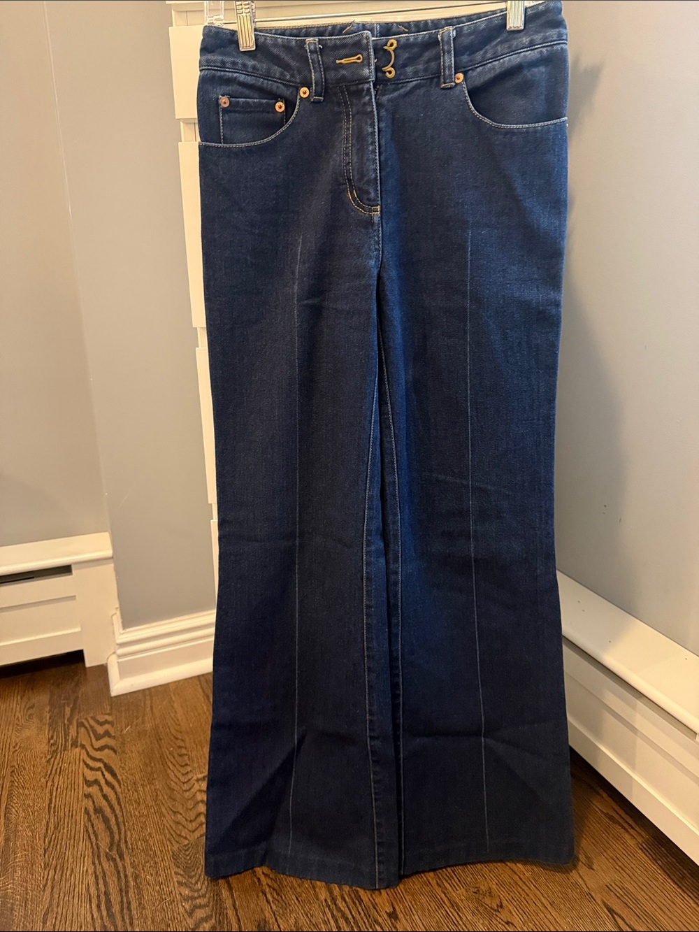 3.1 Phillip Lim Indigo Wide-Leg Jeans with Center Seams